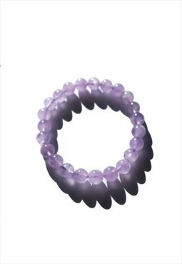 Billie beaded jade stone bracelet in purple