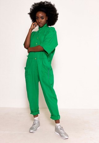 VINTAGE 80'S GREEN BOILER SUIT