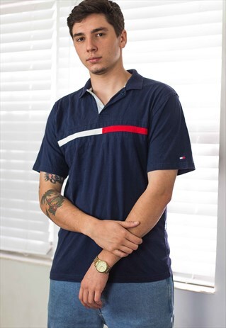 VINTAGE TOMMY HILFIGER SHIRT LOGO 90S XL 18.8