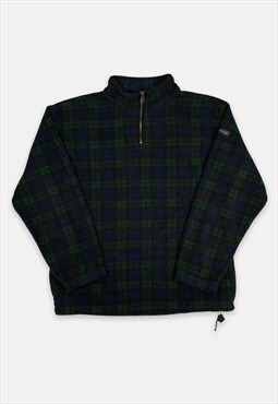 Vintage Izod green and blue tartan 1/4 zip jacket