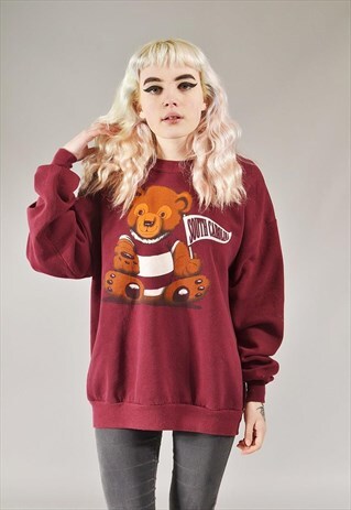 VINTAGE SOUTH CAROLINA BEAR SWEATSHIRT BURGUNDY