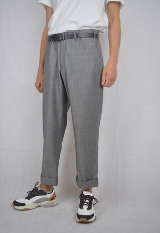 VINTAGE GREY 80'S CLASSIC TROUSERS