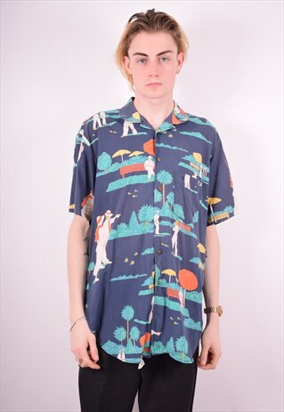 MENS VINTAGE SHIRT LARGE MULTI 90'S