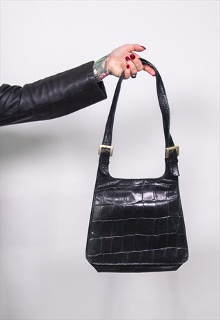 VINTAGE LEATHER SHOULDER HANDBAG