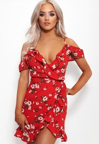 POPPY RED FRILL DRESS
