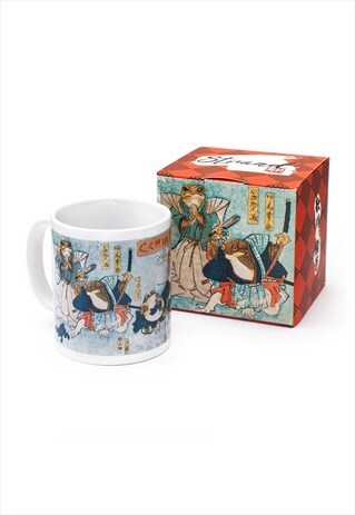 BOXED MUG SET - JAPANESE UKIYO-E ART FROGS SAMURAI CUTE CUP