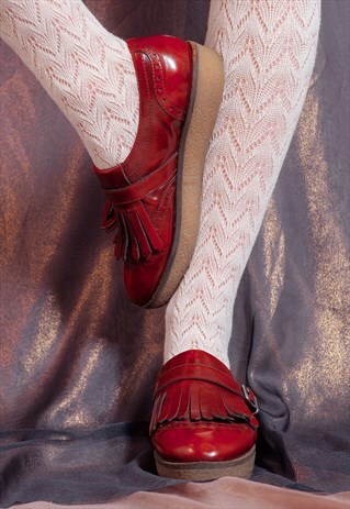 VINTAGE FRINGE PATENT SHOES
