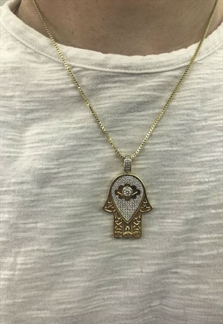 14KT HAMSA HAND CHAIN