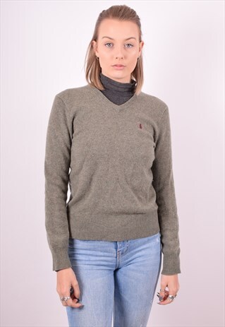 POLO RALPH LAUREN WOMENS VINTAGE JUMPER SWEATER SMALL GREEN