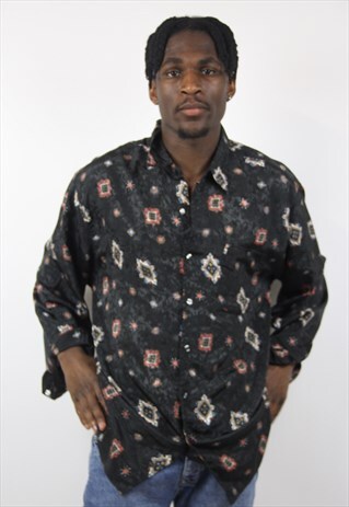 VINTAGE PIERRE CARDIN PATTERNED SILKY SHIRT