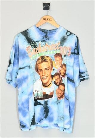 Vintage 1990's Bootleg Backstreet Boys T-Shirt Blue Large