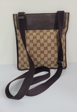 Vintage Gucci GG Supreme Monogram Bag. Brown Gucci Web Bag
