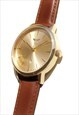 GENTS CLASSIC GOLD LEATHER WATCH WITH DATE