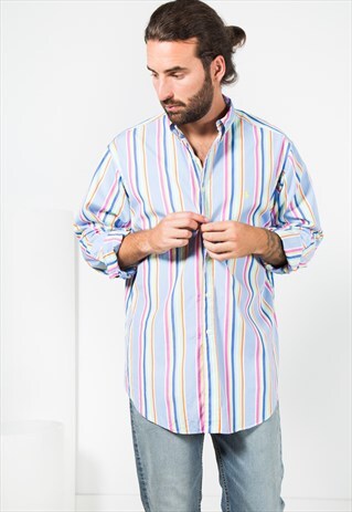VINTAGE 80'S POLO RALPH LAUREN COTTON SHIRT / S4531