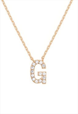 Dainty 18K Gold G Initial Pendant Letter Necklace 