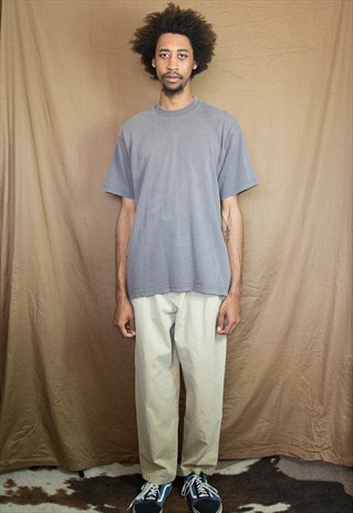 90S CLASSIC SKATER SPORTSWEAR DARK GREY TEE SHIRT MEDIUM
