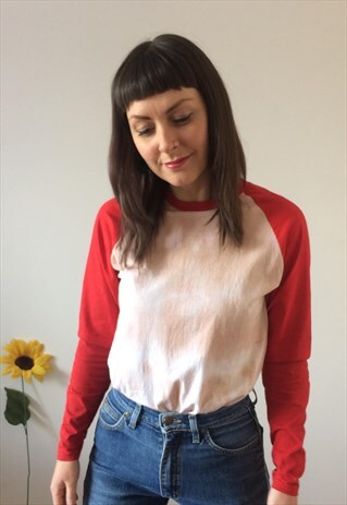 VINTAGE 90S RED & RUST TIE DYE TOP