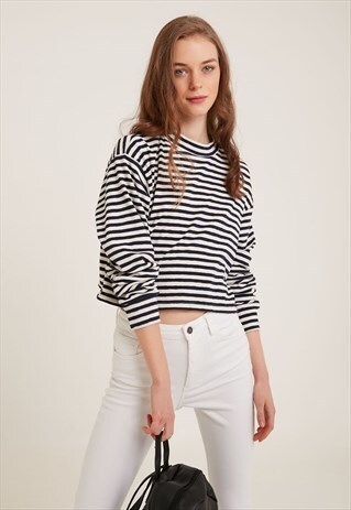 STRIPED CREW NECK T-SHIRT