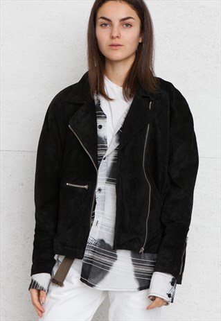 VINTAGE BLACK SUEDE JACKET