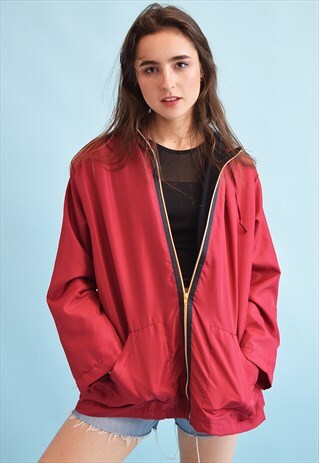 90'S RETRO OVERSIZED BURGUNDY FESTIVAL JACKET TOP
