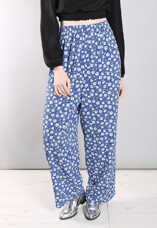 VINTAGE 80S FLORAL PATTERNED HIGH WAISTED CULOTTE TROUSERS
