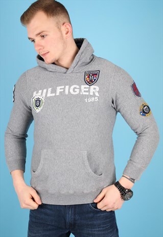 VINTAGE TOMMY HILFIGER HOODIE IN GREY NH55