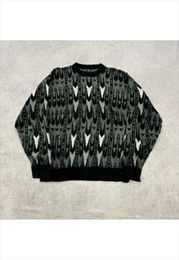 Vintage abstract knitted jumper Men's L