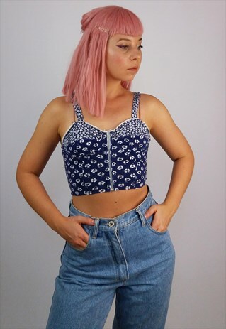 VINTAGE 80'S UNITED COLORS OF BENETTON CORSET COTTON TOP