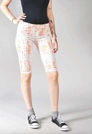 VINTAGE LEVI'S SKIMMER DENIM SHORTS MULTICOLOURED