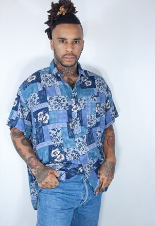 VINTAGE HAWAIIAN CRAZY PATTERNED SHIRT