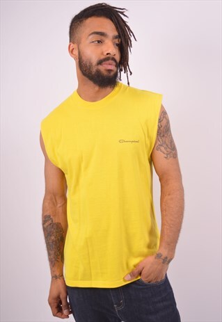 VINTAGE CHAMPION VEST TOP YELLOW