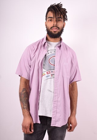 YVES SAINT LAURENT MENS VINTAGE SHIRT LARGE PURPLE 90'S