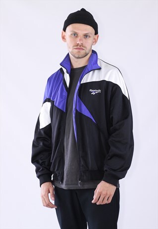 VINTAGE MENS REEBOK LOGO TRACK TOP JACKET