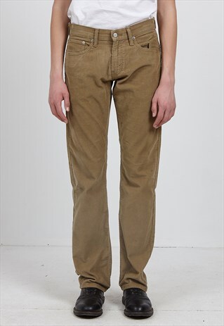 VINTAGE BROWN LEVI'S 514 FIT CORDUROY TROUSERS BOTTOMS