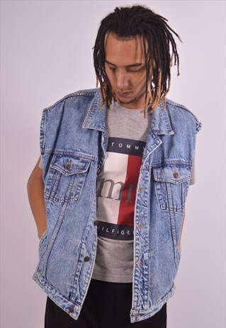 VINTAGE DENIM GILET BLUE