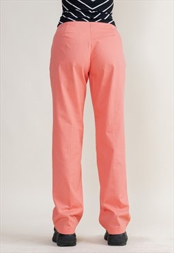 Vintage 90s Salmon Pink Deadstock Flare Lightweight Trousers