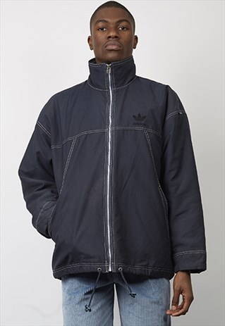 VINTAGE 90'S ADIDAS PADDED CONTRAST STITCH DENIM JACKET