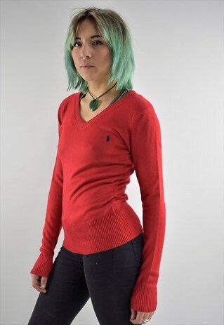 VINTAGE RALPH LAUREN SKINNY FIT V NECK SWEATER