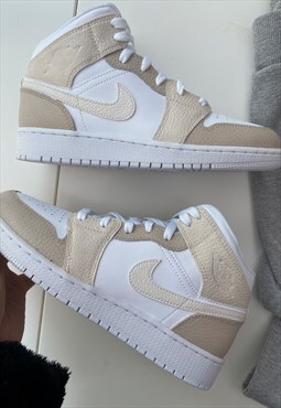 Nike beige Jordan 1 mid cream 3 tone Jordan 1 adult size