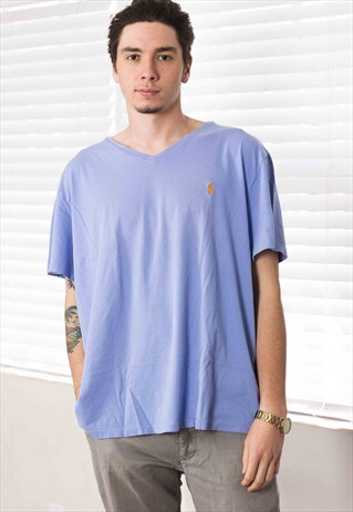VINTAGE POLO RALPH LAUREN T-SHIRT LOGO 90S XXL 6.8