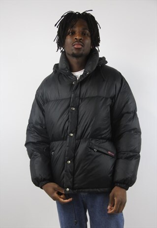 VINTAGE BLACK PADDED SPORTS JACKET