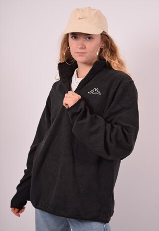 VINTAGE KAPPA FLEECE JUMPER BLACK