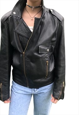 Vintage 80's Leather Jacket UNISEX Jasper Conran