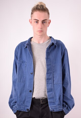 MENS VINTAGE JACKET LARGE BLUE 90S