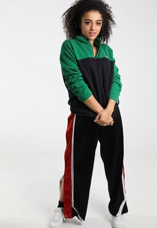 90S LAUREN RALPH LAUREN EMBROIDERED LOGO 1/4 ZIP SWEATSHIRT