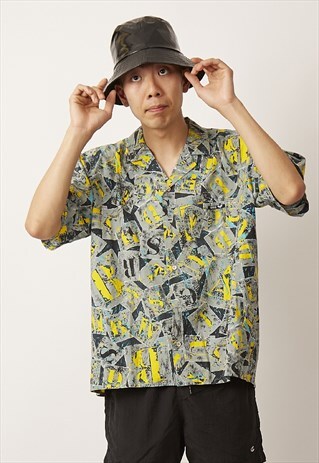 VINTAGE 80'S ALPHABET ARENA PRINT SHIRT