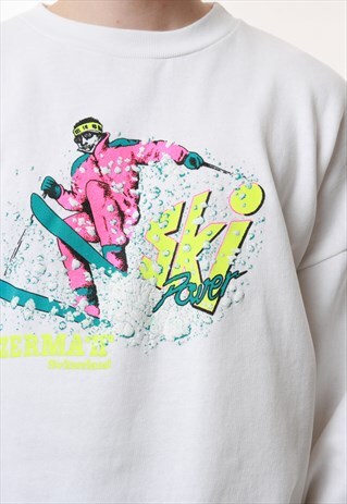 90S SKIING SWIZ GRAPHICS VINTAGE COTTON/P SWEATSHIRT 16950