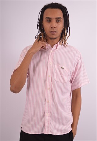 VINTAGE LACOSTE SHIRT SHORT SLEEVE STRIPES PINK
