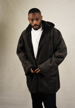 VINTAGE / SUEDE STYLE / FUR COAT