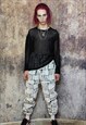 LUXURY FAUX FUR JOGGERS CHECK FLEECE FESTIVAL PANTS IN WHITE